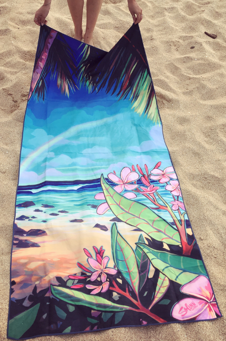 Surfer Towel by Christie Shinn featuring local artists – Hawaiian
